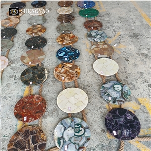 Round Lapis Lazuli Gemstone Table Top