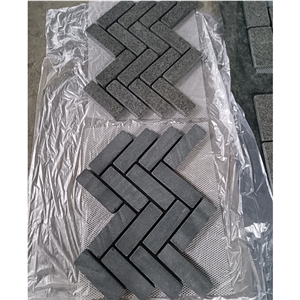 Black Granite Paving Stone 3CM Tumbled Surface For Driveway