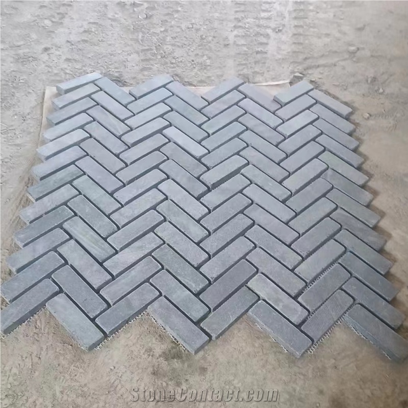 Black Granite Paving Stone 3CM Tumbled Surface For Driveway