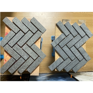 Black Granite Paving Stone 3CM Tumbled Surface For Driveway
