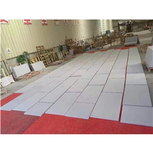 Sandblasted Blue Limestone Tiles Moon Grey Marble Honed