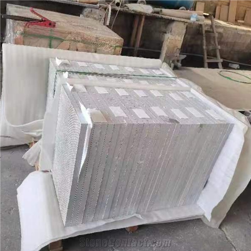Sandblasted Blue Limestone Tiles Moon Grey Marble Honed