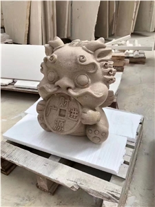 Beige Limestone Gascogn Beige  Bust For Garden Decoration