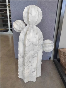 Marble Street Art Sculpture Bianco Carrara Garden Cactus