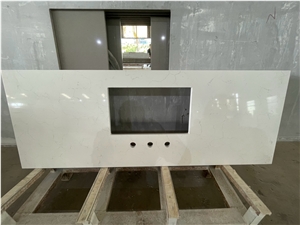 Carrara White Quartz Countertops For Apartments Kitchen