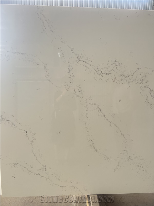 Fast Delivery Artificial Stone Calacatta White Quartz Slab