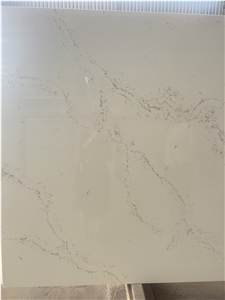 Fast Delivery Artificial Stone Calacatta White Quartz Slab