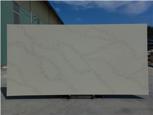 Fast Delivery Artificial Stone Calacatta White Quartz Slab