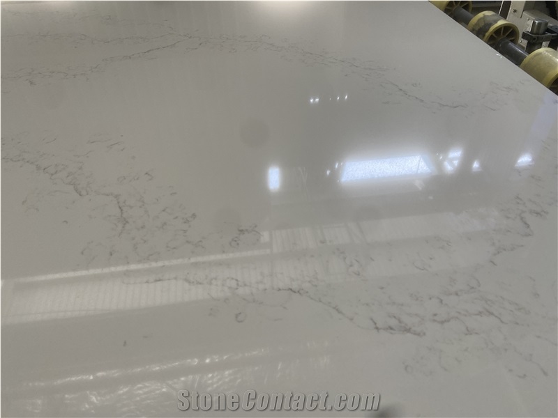 Fast Delivery Artificial Stone Calacatta White Quartz Slab