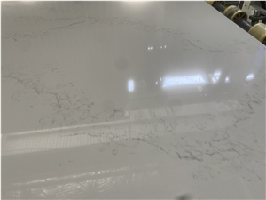 Fast Delivery Artificial Stone Calacatta White Quartz Slab
