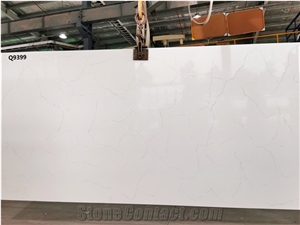 Made In Vietnam Carrara White Quartz Stone Slab