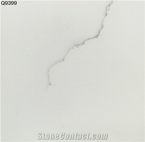 Made In Vietnam Carrara White Quartz Stone Slab