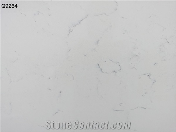 Made In Vietnam Carrara White Quartz Stone Slab