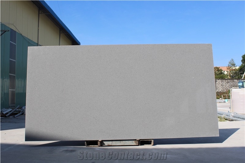 No Anti-Dumping Crystal Grey Quartz Stone Jumbo Slab