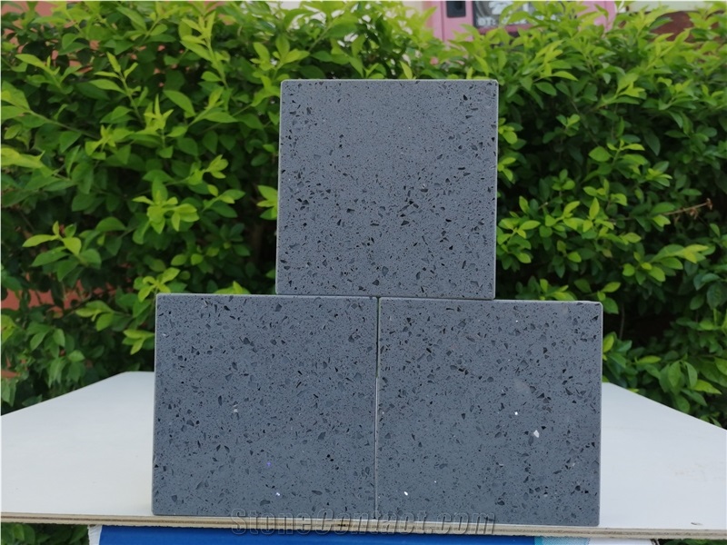 No Anti-Dumping Crystal Grey Quartz Stone Jumbo Slab