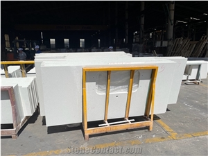 Pure White Quartz Kitchen Countertops