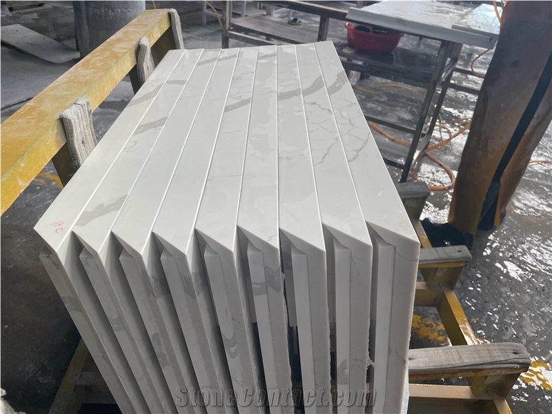 Viet Nam White Calacatta Kitchen Top For Commercial Projects