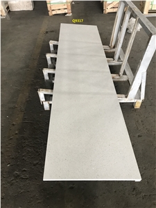 Vietnam Laminated Sparking White Quartz Prefab Countertop