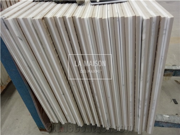 Calacatta White Marble Laminated Composite Ceramic Tiles
