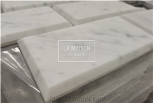 White Marble Interior Honed Beveled Edge Subway Tiles