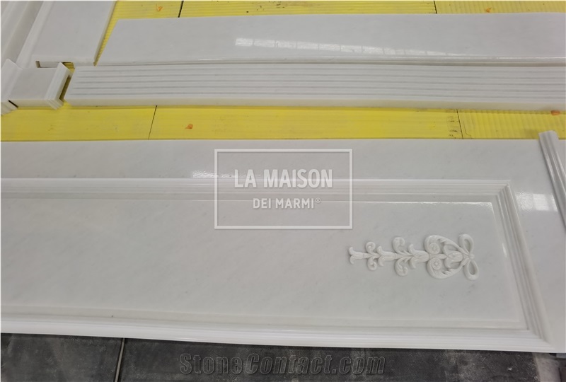 White Natural Marble CNC Carved Irregular Wall Panels Tiles