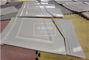 White Natural Marble CNC Carved Irregular Wall Panels Tiles