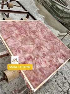 Rose Fluorite Crystal Semiprecious Stone Slab, Gemstone