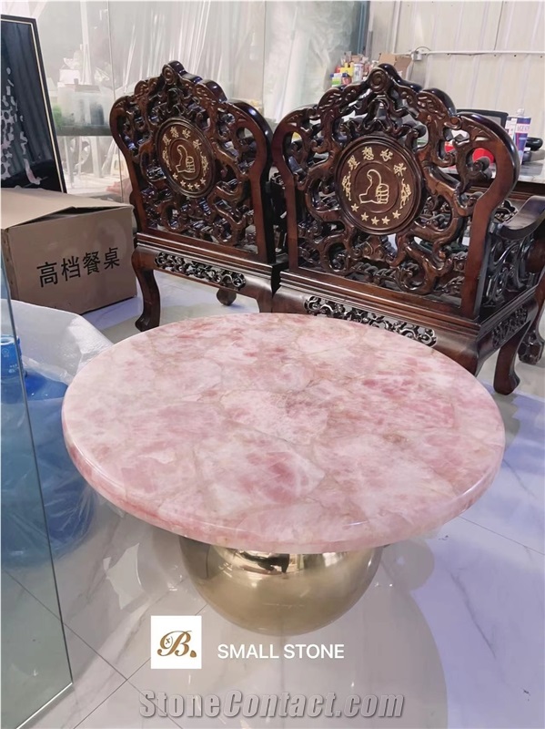 Rose Fluorite Crystal Semiprecious Stone Slab, Gemstone