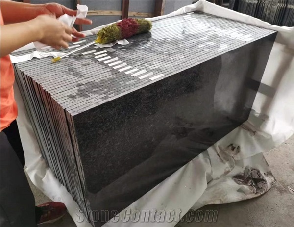Angola Black Granite Slabs Polished Factory Price