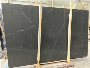 China Black Marquina Marble Honed Slab China Black Marquina Marble Honed Slab