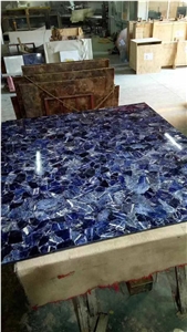 Lapis Lazuli Blue Semiprecious Slab Wall Floor
