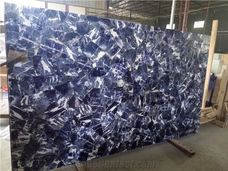 Lapis Lazuli Blue Semiprecious Slab Wall Floor