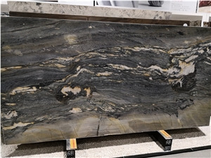 Brazil Aquamarine Quartzite Black Slab Wall Bathroom Tile