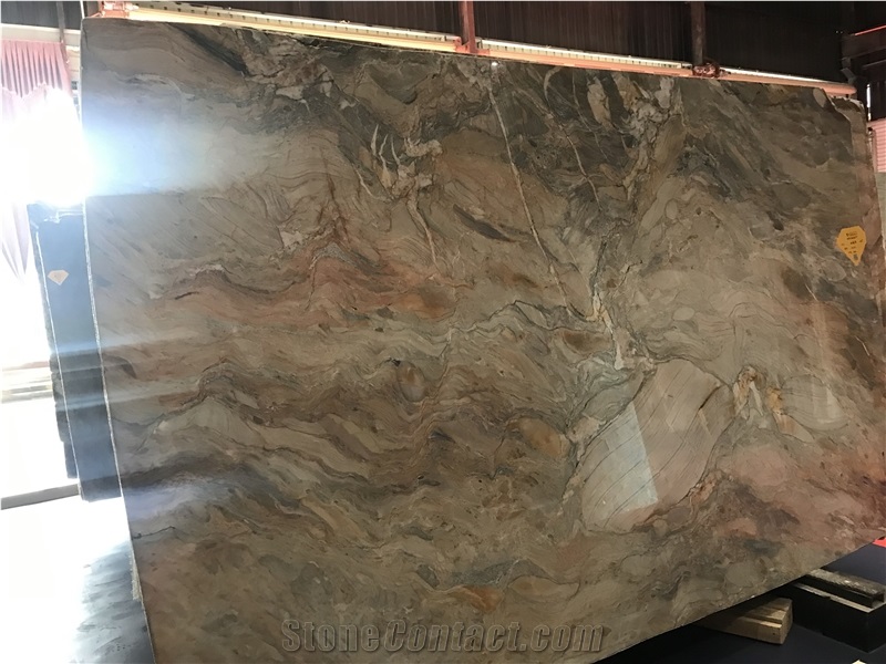 Brazil Fusion Gold Quartzite Slab Wall Decoration Tile