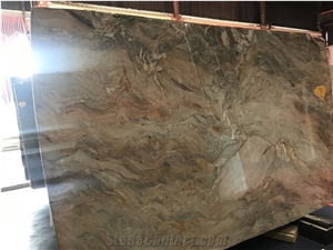 Brazil Fusion Gold Quartzite Slab Wall Decoration Tile