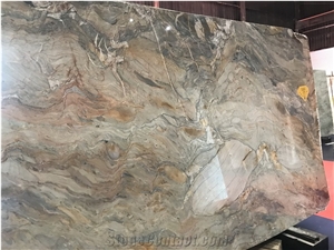 Brazil Fusion Gold Quartzite Slab Wall Decoration Tile