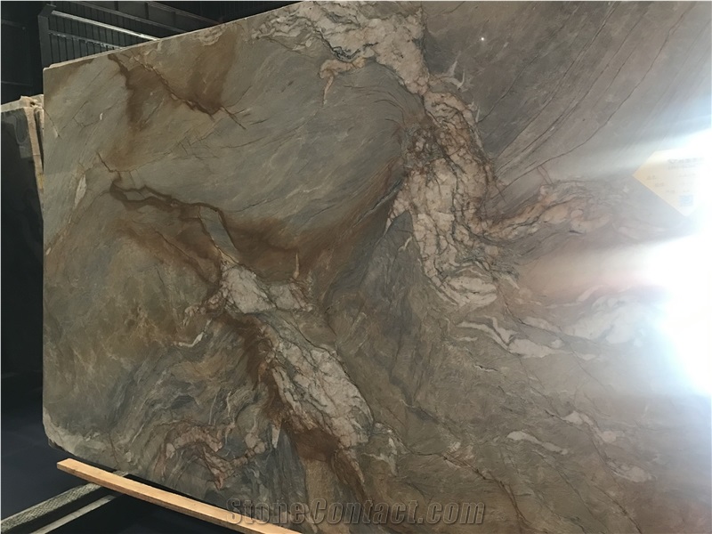 Brazil Fusion Gold Quartzite Slab Wall Decoration Tile
