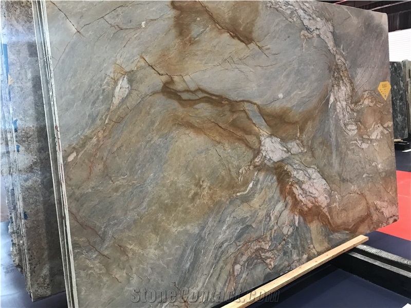 Brazil Fusion Gold Quartzite Slab Wall Decoration Tile
