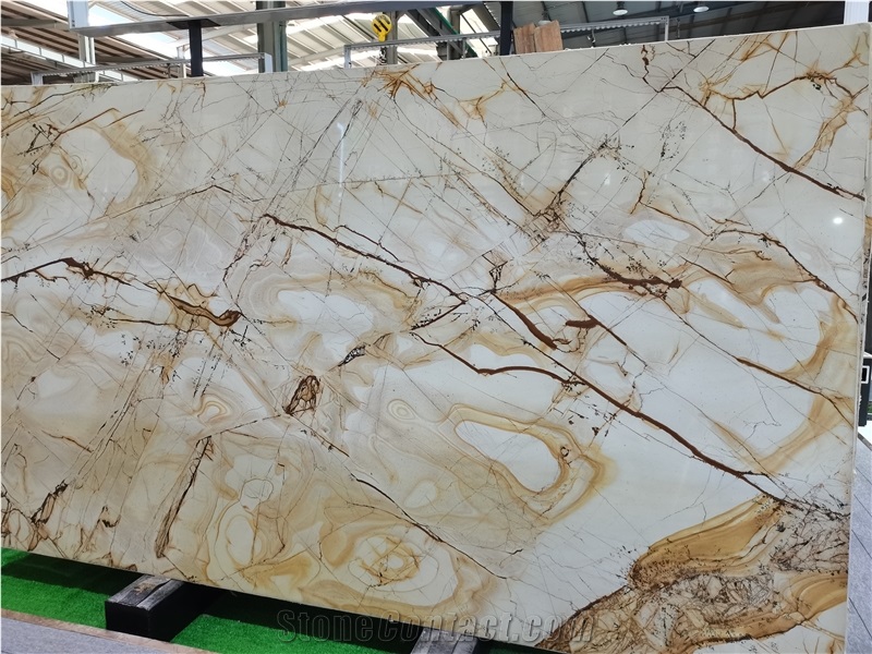 Brazil Spiderman Quartzite Gold Slabs Wall Tiles
