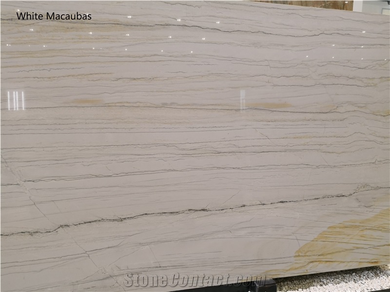 Brazil White Macaubas Quartzite Slab Kitchen Tile Wall
