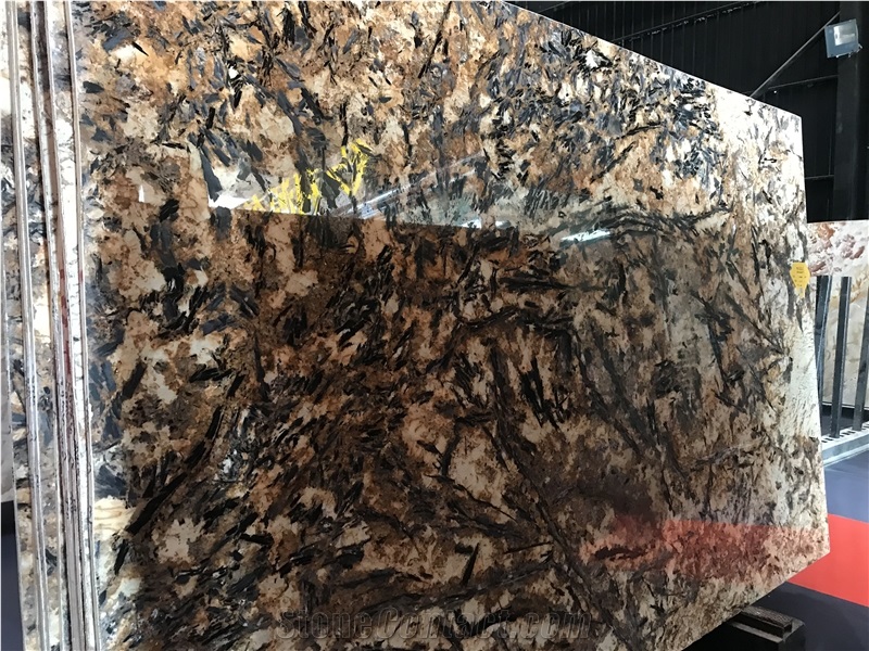 Splendour Cream Gold Granite Slab Kicthen Tile