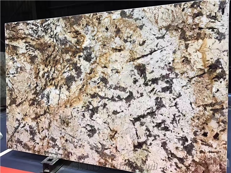 Splendour Cream Gold Granite Slab Kicthen Tile
