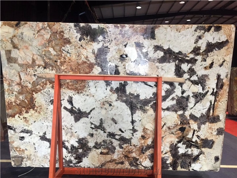 Splendour Cream Gold Granite Slab Kicthen Tile