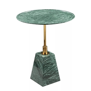 VIETNAM MARBLE SIDE TABLE - PYRAMID FRUSTUM SHAPED BASE