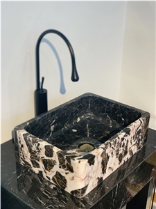 VIETNAM NATURAL STONE BATHROOM BASIN - COW BROWN