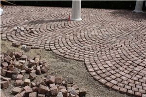 Porfido Sarentino Rosso Cube Stone, Cobble Stone