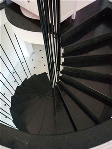 Spiral Staircase In Serpentino Classico Marble Spiral Staircase In Serpentino Classico Marble