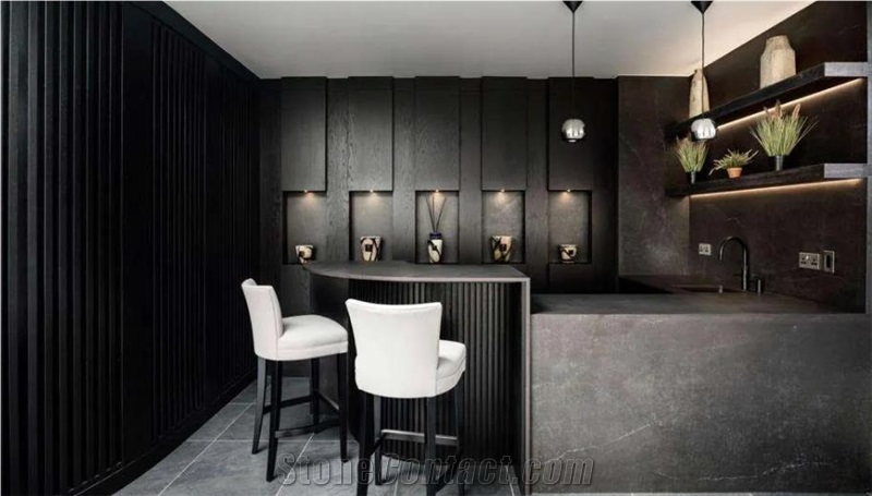 Laminam Ossido Nero Ceramic Kitchen Countertop