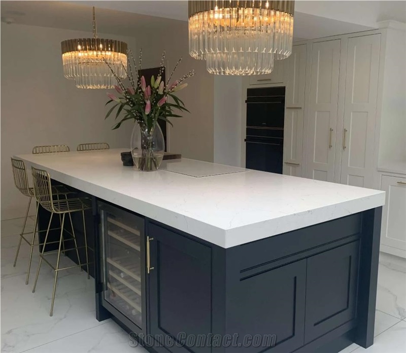 Verona Quartz Kitchen Countertop, Island Top