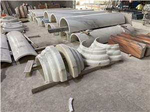 Lao Cai White Marble Hollow Column Arc Panels